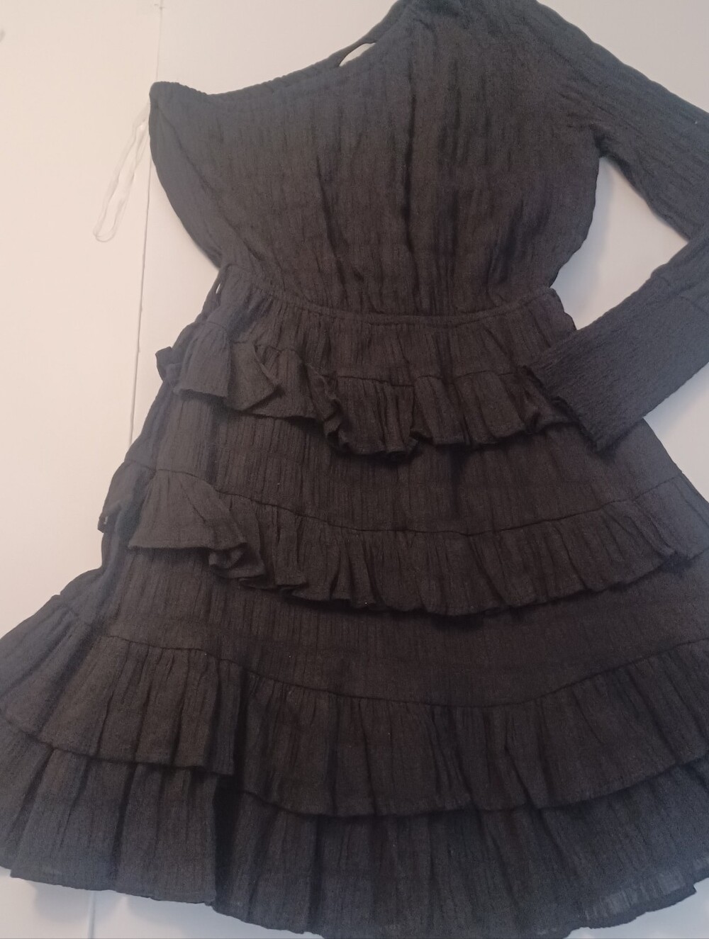 Hello Molly Black One-Shoulder Ruffle Mini Dress - Picture 2 of 6